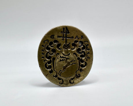 leaping stag antique wax seal - antique fob wax seal