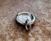 custom for A - crescent moon wax seal necklace - platinum