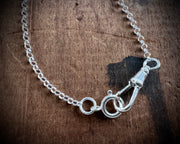 watch chain style necklace chain - sterling silver rolo chain with a dog clip
