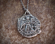 Lady Justice woman warrior wax seal necklace pendant - wax seal jewelry