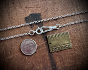 watch chain style necklace chain - sterling silver rolo chain with a dog clip