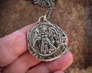 Lady Justice woman warrior wax seal necklace pendant - wax seal jewelry