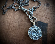 hare intaglio seal relic necklace - medieval wax seal jewelry