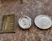 custom for A - crescent moon wax seal necklace - platinum