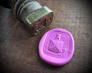 reserved for K - castle tower crest antique wax seal - antique desk wax seal