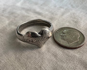 rustic heart ring - sand cast jewelry
