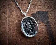 evergreen tree wax seal necklace - eternal love