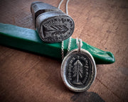 evergreen tree wax seal necklace - eternal love