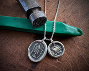 heart wax seal necklace - faith hope charity wax seal jewelry