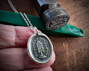 evergreen tree wax seal necklace - eternal love