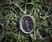 evergreen tree wax seal necklace - eternal love