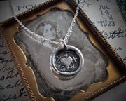 heart wax seal necklace - faith hope charity wax seal jewelry