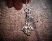 heart beach rock necklace pendant in faux gold