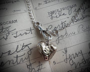 heart beach rock necklace pendant in faux gold