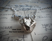 heart beach rock necklace pendant in faux gold