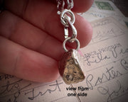 heart beach rock necklace pendant in faux gold