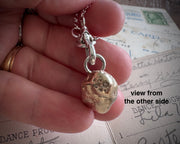 heart beach rock necklace pendant in faux gold