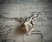 heart beach rock necklace pendant in faux gold