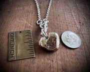 heart beach rock necklace pendant in faux gold