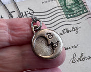 sun and moon necklace pendant - bronze headstone jewelry