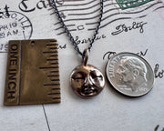 full moon necklace pendant - bronze - man in the moon jewelry