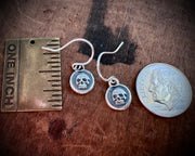 skull earrings - memento mori - wax seal jewelry