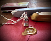 impressionable starry Stella ghost pendant - ghost wax seal jewelry