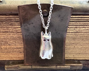 cat ghost necklace charm