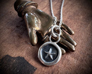 star wax seal necklace pendant - celestial jewelry