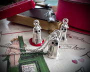 Hestia the ghost necklace pendant - impressionable heart ghost wax seal jewelry