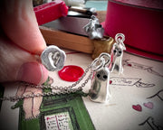 Hestia the ghost necklace pendant - impressionable heart ghost wax seal jewelry