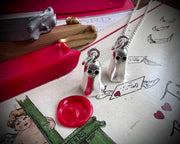 Hestia the ghost necklace pendant - impressionable heart ghost wax seal jewelry