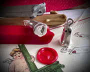 Hestia the ghost necklace pendant - impressionable heart ghost wax seal jewelry