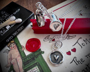 witch's heart wax seal pendant - heart wax seal jewelry