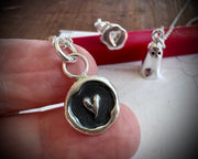 witch's heart wax seal pendant - heart wax seal jewelry