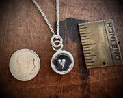 witch's heart wax seal pendant - heart wax seal jewelry