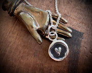 witch's heart wax seal pendant - heart wax seal jewelry