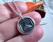 mountain sunset wax seal necklace - I will return - going away gift