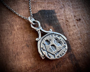 memento mori skull and bones pendant -  reversible fob wax seal jewelry