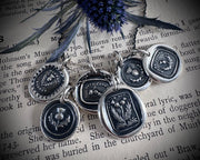 Scottish thistle wax seal necklace - dinna forget - outlander jewelry