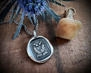Scottish thistles wax seal necklace - FRAE YE KEN WHA