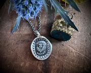 Scottish thistle wax seal necklace - dinna forget - outlander jewelry