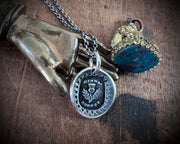 Scottish thistle wax seal necklace - dinna forget - outlander jewelry