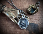 Scottish thistle wax seal necklace - dinna forget - outlander jewelry