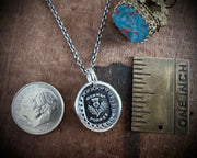 Scottish thistle wax seal necklace - dinna forget - outlander jewelry