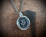 Scottish thistle wax seal necklace - dinna forget - outlander jewelry