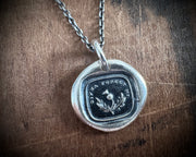 Scottish thistle wax seal necklace - dinna forget me - outlander jewelry