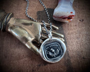 Scottish thistle wax seal necklace - dinna forget me - outlander jewelry