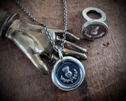 Scottish thistle wax seal necklace - wax seal jewelry