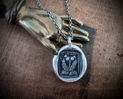 Scottish thistles wax seal necklace - FRAE YE KEN WHA